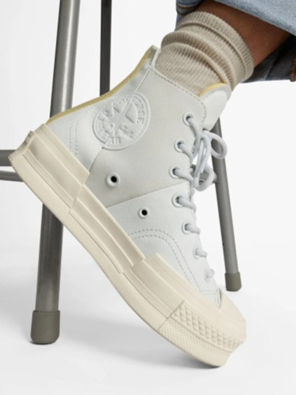 Converse Chuck 70 Plus All Star Mixed Material Platform Sneakers High Top Size 9 - Picture 1 of 9